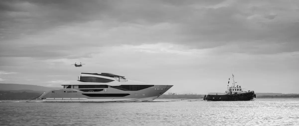 40m Sunseeker 134 Arrives in Poole for Interior Fit-Out — source image