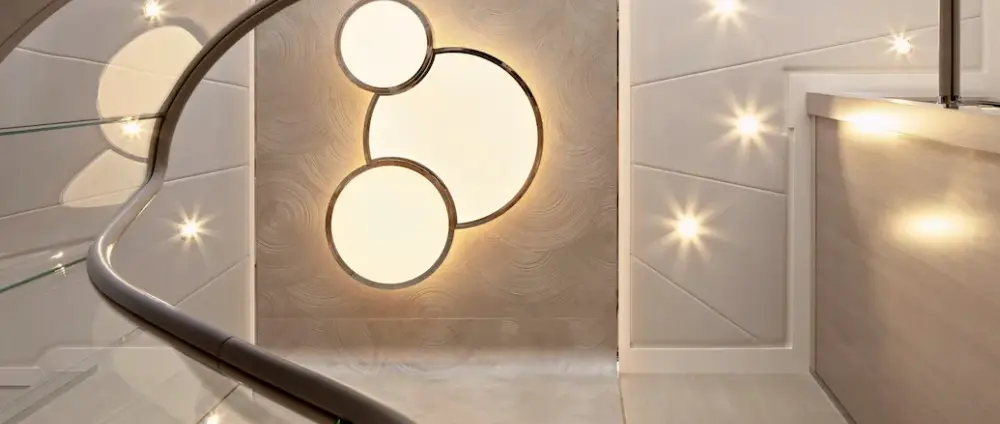 Marine Light Corp yacht interior stairwell lighting - official project photograph