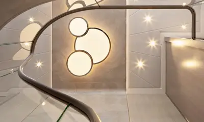 Marine Light Corp yacht interior stairwell lighting - official project photograph