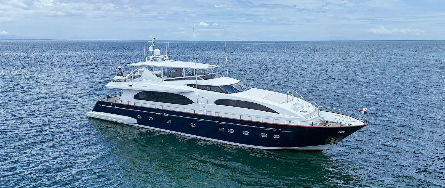 31.5m NORTHSTAR I Reduced to $2.55 Million With Panama Marina Lease — Northrop & Johnson / official NORTHSTAR I brokerage photograph
