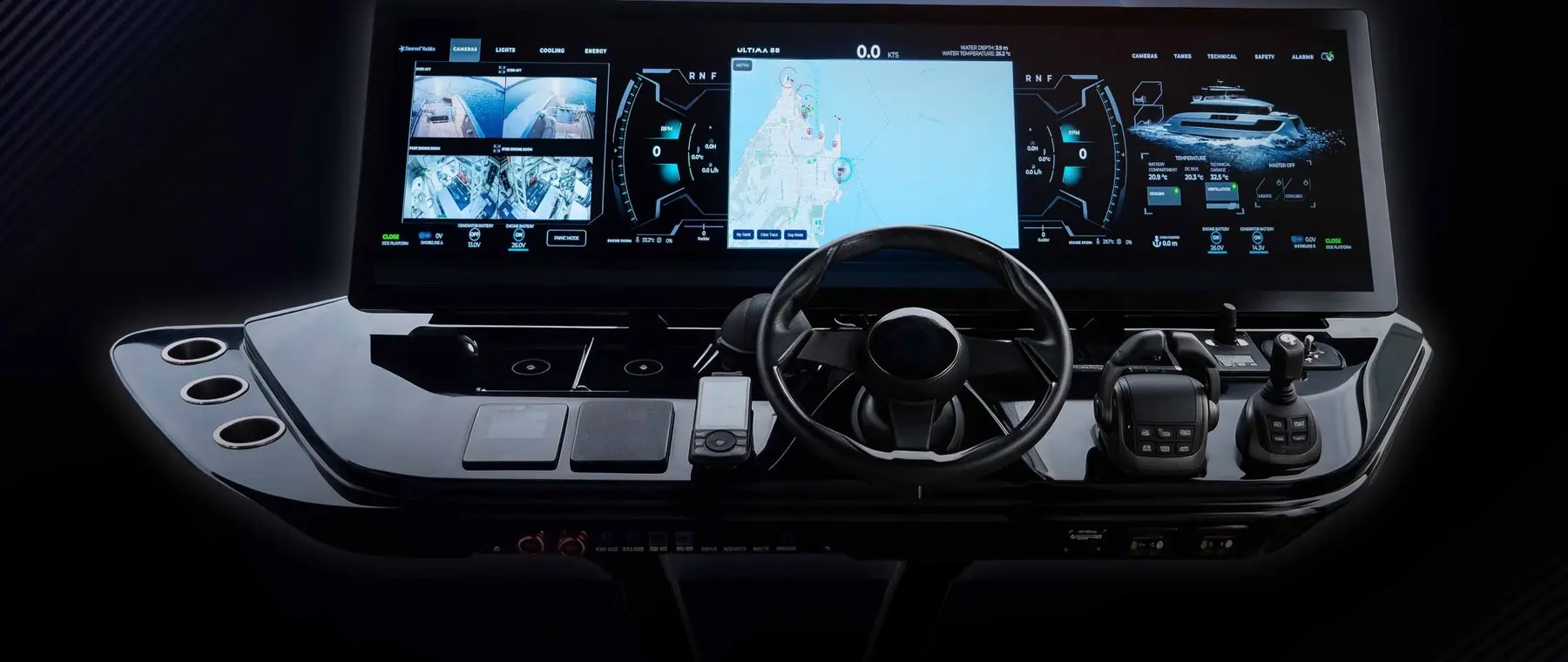 Sunreef WETRA integrated yacht management interface — official builder image