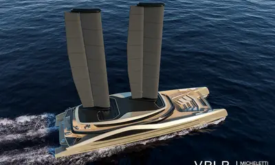 Tyrena 76m catamaran render by VPLP Design and Micheletti