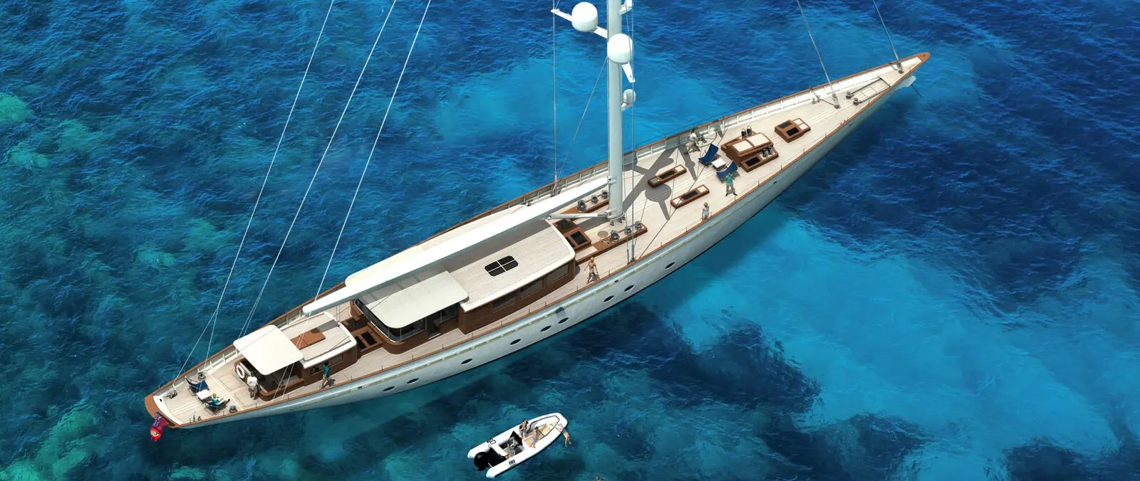 51m Turquoise Rainbow II Revives Classic Sloop Styling — official source image