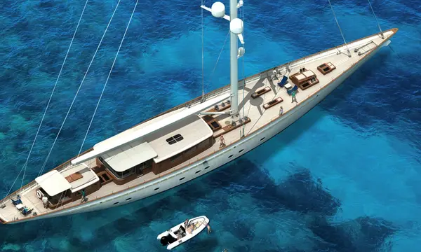51m Turquoise Rainbow II Revives Classic Sloop Styling — official source image
