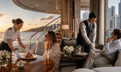 White glove service on a superyacht and in a five-star hotel