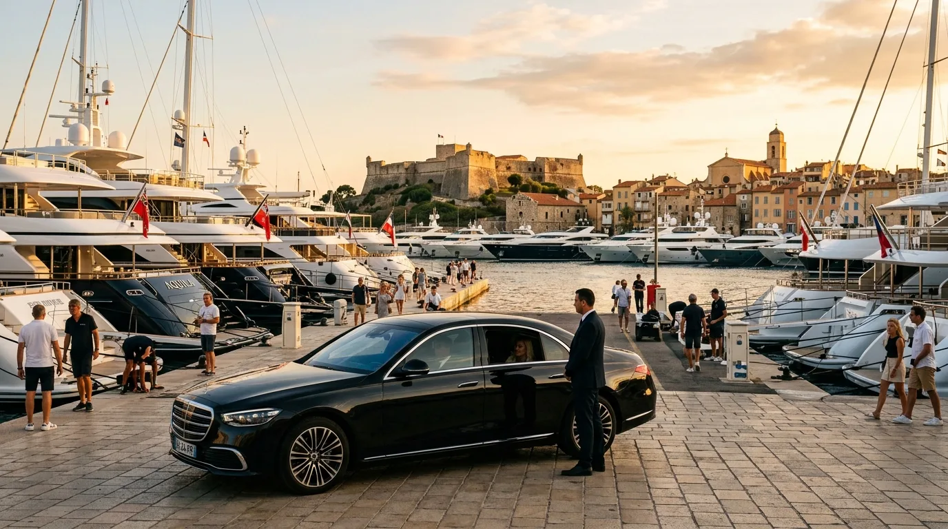 Kokolimo chauffeur transfer at Port Vauban in Antibes